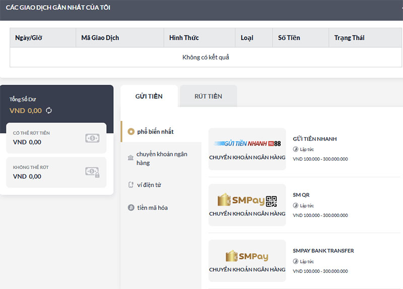Cách nạp tiền M88 nhanh nhất